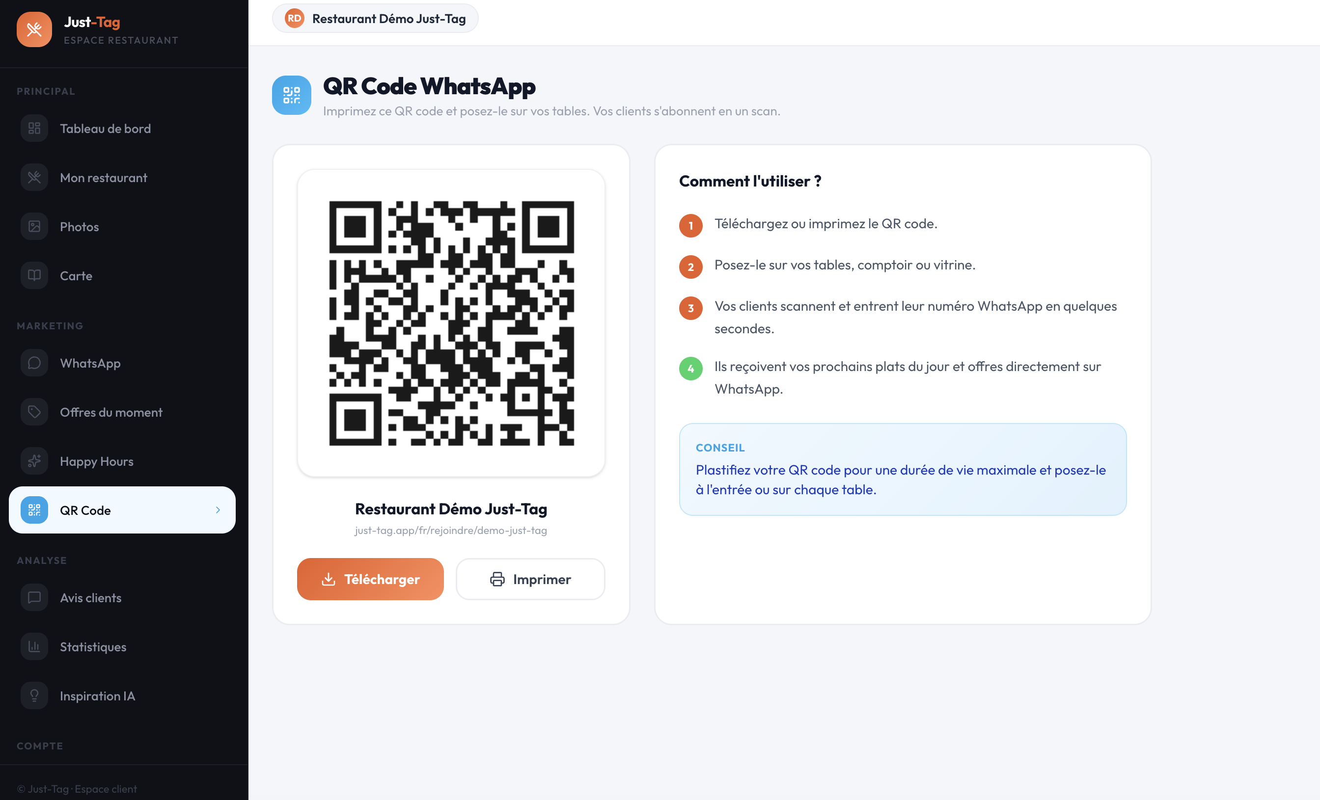 QR Code d'inscription